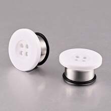 2pcs Black Hard Rubber Button Ear Plugs Single Speaker Ear Stretchers With O-Ring Ear Cartilage Stretch Jewelry - Ear Amplifier - View 22