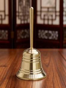 1pc Brass Hand Bell, Gold Bedside Dinner Bell, Service Butler Bell, Suitable For Classroom, Meditation, Games, Pet Training And More - Multicolor - View 14