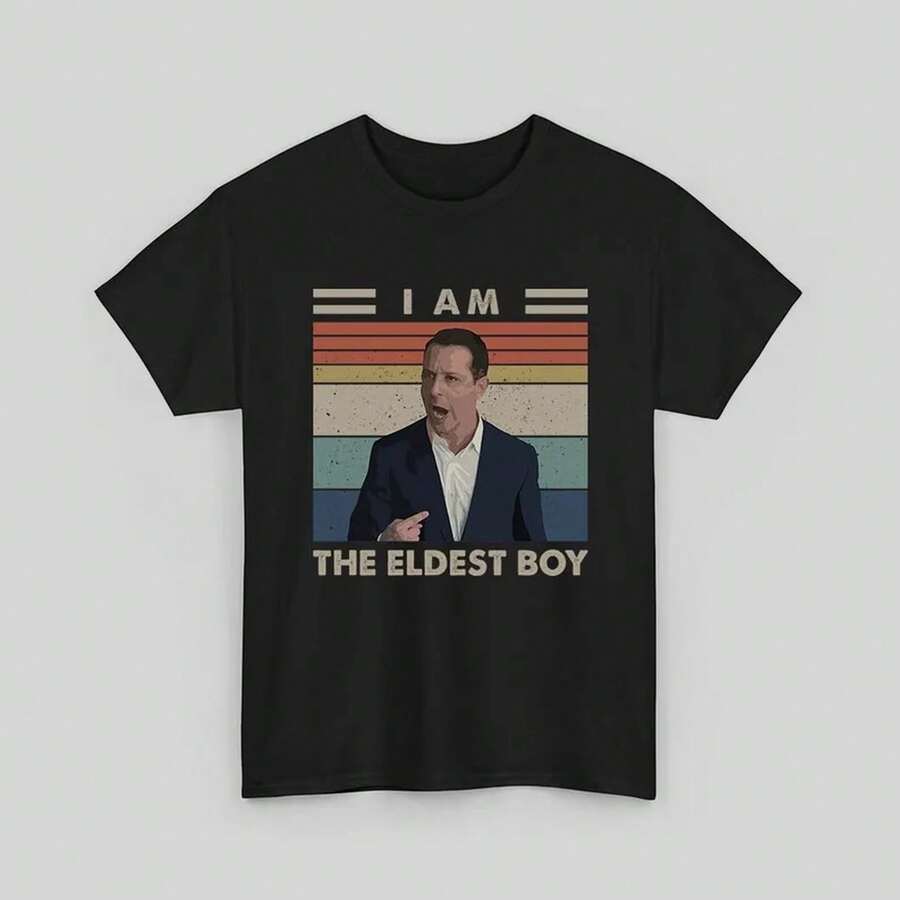 Retro-Design: "I'm The Oldest Boy" - Kendall Roy Sweatshirt, Funny Jeremy Strong As Kendall Roy Crew Neck Sweatshirt, Shirt V0IH - Black - View 1