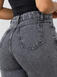 Women Jeans - 灰色 - 查看 5