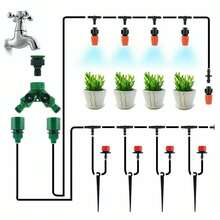 30m 100ft Automatic Drip Irrigation System Garden Plant Self Watering Hose Kit - Black - View 7
