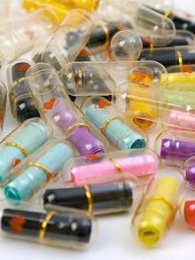 500pcs Confession Capsules, Information Capsules, Letter Love Pills, Transparent Mini Wishing Gift For Lovers - Multicolor - View 5