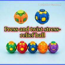 Model Display - Stress Relief Gadget Press & Rotate Ball, + Clicker, Office Portable Small Toy, One-Hand Operation, Pocket Toy (14+), Random Color - Multicolor - View 10