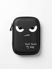Bag-In-Bag Storage Bag Cartoon Creative Data Cable Storage Bag, Phone Charger, Earphones, USB Flash Drive, Portable Storage Box, Zero Wallet, Bluetooth Earphones, EVA Storage Bag - Black - View 3