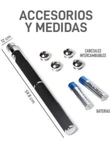Puntero láser profesional recargable verde/rojo/morado y linterna táctica, puntero láser de bolígrafo compacto con carga USB para reuniones de oficina - Negro - Ver 4
