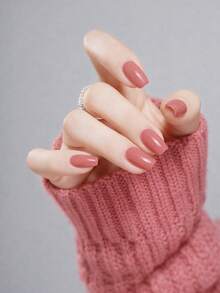 1 Peça 11ml Esmalte de Unhas à Base de Água Semitransparente de Secagem Rápida e Longa Duração, Acabamento Natural, Inodoro, Rosa Coral com Glitter, Suprimentos de Manicure DIY para Salão de Unhas e Casa, Fácil de Usar, Adequado para Mulheres e Meninas, Presente de Primavera/Verão - Coral - Visão 3