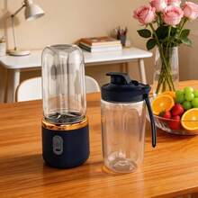 Portable Mini Blender Cup With 6-Blade System And Locking Function - Dual Cup Instant Smoothie Maker, One-Touch Operation For Blending Anytime Anywhere, Suitable For Smartphones/Tablets (No App Required), Durable Plastic/Metal Design - Blender - Multicolor - View 2