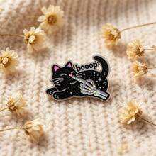 Pins de esmalte y broches con mano de esqueleto Boop negro para solapa, insignias para mochilas y bolsos, decoración cool, regalo para amigos - Multicolor - Ver 10