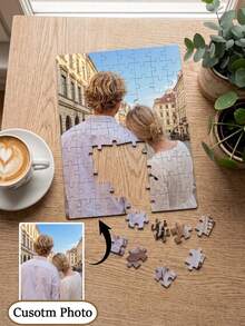 Customized Photo Puzzle, Personalized Photo Puzzle, Photo Customization, Birthday Gift, Anniversary Gift, Couple Gift, Home Decor, Home Decoration, Souvenir, Cute, High Quality, Wedding Anniversary Souvenir, Graduation Souvenir - Multicolor - View 2