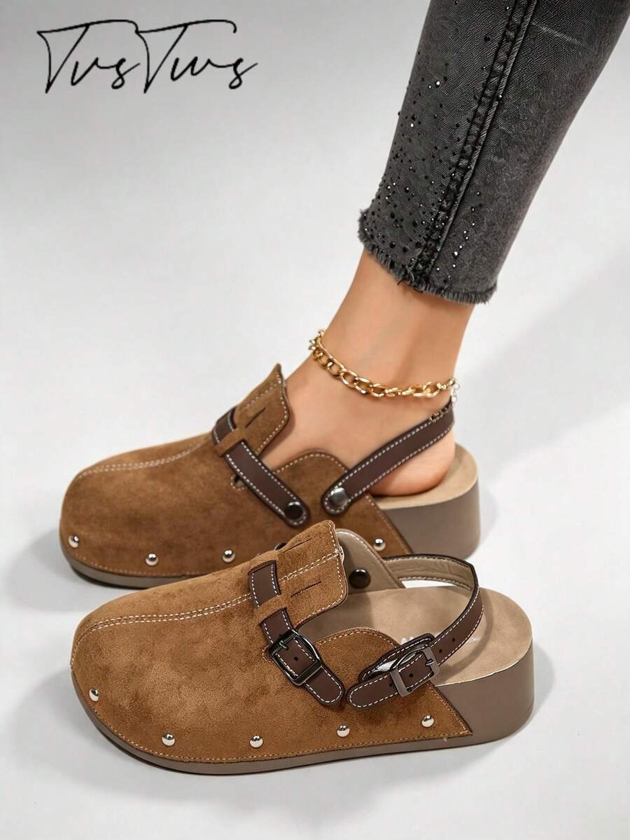 Women's Shoes: New Boken Ultra-Light Chunky Heel Loafers, Casual Vintage Forest Style, Punk Inspired, Suitable For Dating And Vacation - Brown - View 1