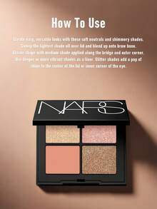NARS 4色眼影盤 #Orgasm 4.4g/0.16 Oz | 滑順易暈染配方 | 多功能色調 | 持久顯色、可疊加 | 瑩亮緞面妝效 | 適合日夜妝容 | 高顯色度、上妝順滑 - Orgasm Color - 4.4g - 查看 4