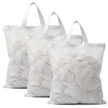 2 Packs Zippered Mesh Laundry Bags With Carry Handles, Reusable Delicates Wash Bags For Washing Machine, Durable Garment Protector Storage Bags For Lingerie Sweaters Travel Home Organization - View 1