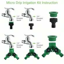 30m 100ft Automatic Drip Irrigation System Garden Plant Self Watering Hose Kit - Black - View 10