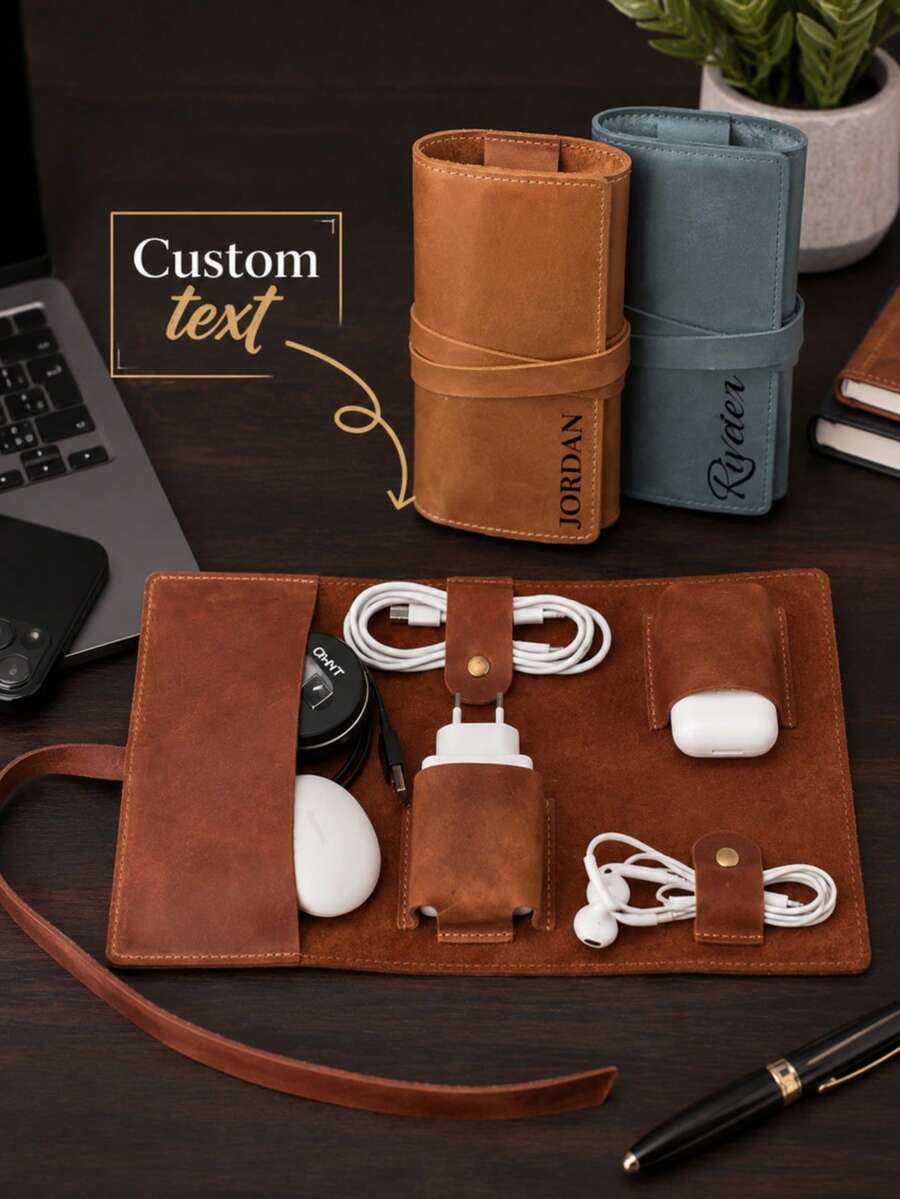 Personalized Engraved Cable Case & Rope Organizer - Custom Name/Text/ Suitable For Camping, Storage Box, Travel Gift For Men & Women, Case For Cables - Multicolor - View 1