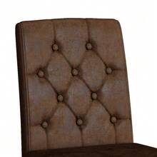 Set Of 4 Dining Chairs In Retro Brown With A Velvet-Look Finish, Made From Plastic Fabric. The First Choice For European Dining Areas, Featuring Black Metal Legs For Versatile Styling Options. - 棕色 - 查看 6