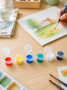 6/60/120/240pcs Empty Paint Buckets, Plastic Paint Cups, 6-Grid Empty Paint Cups, Suitable For Art Painting, Handicrafts - Multicolor - View 6