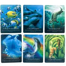 50 Kartu Whispers Of The Ocean Oracle Tarot Training Deck Kartu Tarot Permainan Papan Pesta Kartu Takdir Permainan Kartu Peramal - Blue and White - View 3