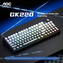 Keyboard Bluetooth Nirkabel Tri-mode AOC dengan Lampu Latar RGB Tercetak di Sisi (Berkabel), 95 Tombol, Kompatibel dengan GK220 - View 12