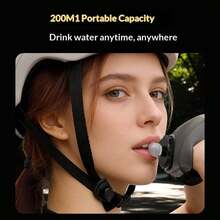 200ml Portable Sports Water Bottle, Only 35mm Thin When Full, 98g Ultra-Light, Silicone Material, Odorless, Hook And Loop Strap Suitable For Wrist, Bicycle Or Backpack, Bite Valve Design For Easy One-Handed Drinking, Suitable For Cycling And Running - Multicolor - View 5