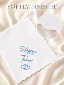 Customized Wedding Handkerchief For Mom, Personalized Linen Handkerchief, Bride's Mother Gift, Touching Wedding Keepsake, Bridesmaid Party Favor, Customized Name And Text Printing, White Lace Handkerchief, Bridesmaid Thank You Gift - Multicolor - View 5
