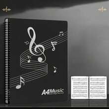 A4 Waterproof Music Score Folder, 40 Pages Flippable Design, Durable PP Material, Can Store Choir And Solo Music Scores, Suitable For Beginner Performance Class Use, Also Can Be Used As Office Document Storage Binder - Multicolor - View 12