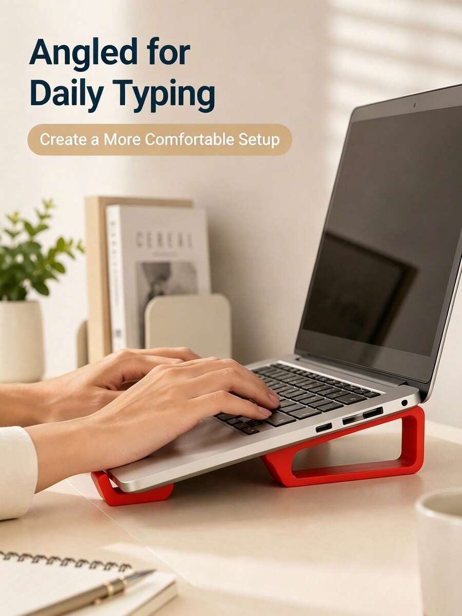 A Practical, Portable Laptop Stand Featuring An Ergonomic Viewing Angle And Cut-Out Ventilation Holes That Significantly Improve Airflow Beneath The Laptop To Rapidly Dissipate Excess Heat; Easily Portable For Use In Any Setting. - Multicolor - View 1
