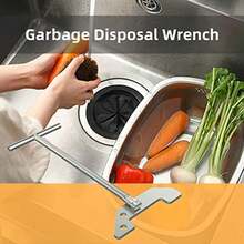 Desatascador de basura, llave de eliminación de basura, herramienta de eliminación de basura de plata, para reparación de eliminación de basura, desatascar la obstrucción del fregadero de cocina - plateado - Ver 7