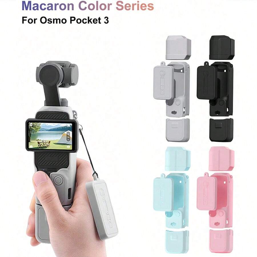 4pcs Lens Protective Cover Silicone Case Handle Sleeve Accessories, Compatible With DJI OSMO POCKET 3 Body Case Screen Protector Lens Cover Display Screen Shade Protective Case Body Cover Screen Cover Anti-Drop Silicone Dedicated Protective Case - View 1