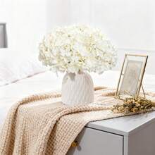 10/20pcs  Artificial Hydrangeas With Stems, Perfect For Home, Wedding, Party Decorations, DIY Floral Arrangements, Gifts For Women, Home Decor, Back-To-School Decorations, And Autumn Decor - White - View 5