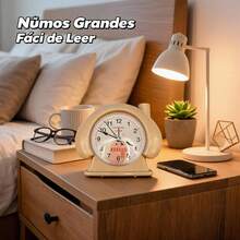 Unisex Practical Style For Bedroom And Office Desk Clock - Orange Color - View 2