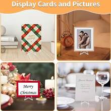 24pcs Transparent Acrylic Mini Display Stands, Clear Minimalist Design, Can Support Photo Frames, Cards, Posters, Also Can Hang Holiday Decorations, Suitable For Office Desks, Shelves, Bulletin Boards, Compact Theme Card Holder Display Props - A - View 3