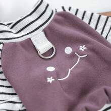 PETCIRCLE 1件寵物衣服 小狗幼犬可愛防風保暖簡約百搭親膚表情娃娃圓領毛衣－棕色 - 彩色 - 查看 7