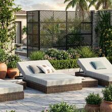 1PC  72" H*47" w Freestanding Metal Privacy Screen for Outdoor Patio - 1 unidad negra - Ver 1