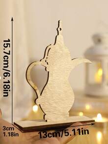 1pc Geometric Hollow Star & Moon Self-Standing Desktop Sign, Flat Bottom Matte Light Board With Polka Dot Cutout, Minimalist Tabletop Decor For Restaurant, Fireplace, Home Party, Indoor Holiday Tabletop Ornament Gift - Style 1 - View 13