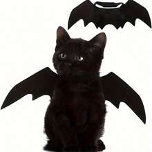1pc Black Pet Bat Wings Costume - Halloween Vampire Cat/Dog Wings With Buckle Design, Lightweight Polyester Material, Suitable For Small Dogs And Cats - Halloween Party Outfit And Photo Prop, Easy To Wear And Durable Pet Clothing, Holiday Animal Costume - Multicolor - View 10