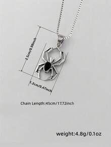 1 PC Kids Cubic Zirconia Elegant Spider Necklace Pendant For Girls For Birthday Gift - Silver - View 3