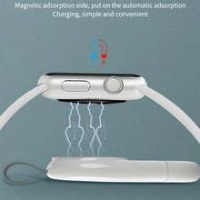 1 buah Charger Jam Tangan Nirkabel Magnetik Mini USB, Adaptor Pengisian Cepat Portabel Plug and Play, Kompatibel dengan Apple Watch Ultra Series 9/8/7/6/SE/SE2/5/4/3/2/1 Semua Model - Putih - View 4