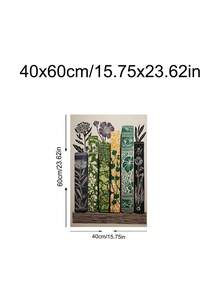 1件裝植物書堆牆面藝術，民俗花卉圖書館印花，北歐樹木印花，北歐林諾刻風景牆面藝術，臥室裝飾，客廳裝飾，宿舍裝飾，牆面藝術，牆面裝飾，家居裝飾，房間裝飾，帆布牆面藝術，海報，可選相框 - 1PCS - 查看 27