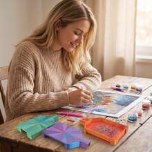 Diamond Painting Tray With Lid, Multi-Color Compartment Diamond Painting Storage Box, Suitable For 5D Diamond Stickers, Rhinestones, Beads And Other Diamond Painting Accessories Storage Tray - View 6