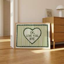 1pc Frameless Love You Goodbye Striped Quote Wall Art, Funky Decor For Dorm, Bedroom, Party Gift - Stripe - View 4