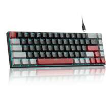 MageGee Box 65% Mechanical Keyboard, Wired Gaming Keyboard With Blue/Red Switch, Type-C, 68 Keys, LED Backlight, Mini Compact Keyboard For Laptop, Windows PC, Gaming - Multicolor - View 3
