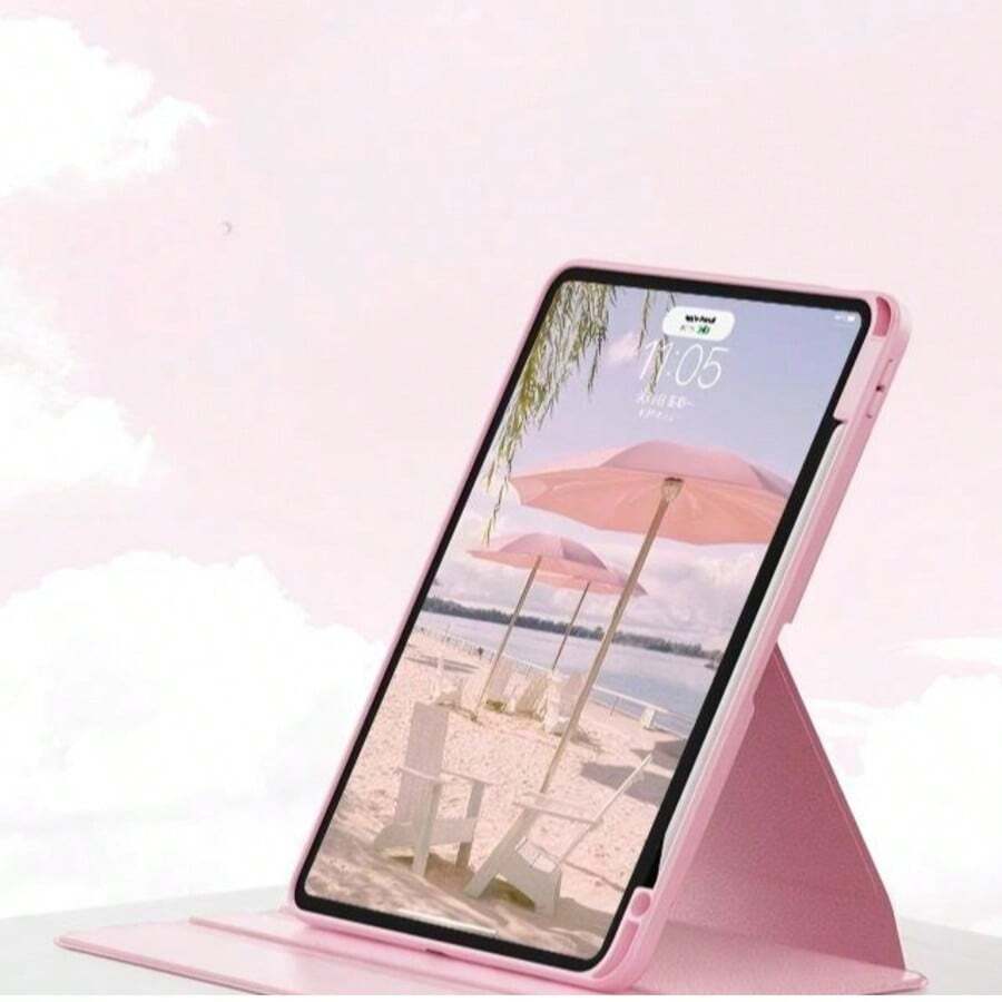 TIANYIMING Tablet Case Rotating Protective Cover Compatible With IPad 5/6/7/8/9/10/11th Gen, Mini 6/7th Gen, Air 1/2/3/4/5th Gen, 11-Inch (M2)/11-Inch (M3)/13-Inch (M2)/13-Inch (M3) Gen, Pro 12.9-Inch (3/4/5/6th Gen), Matepad/GalaxyTab/XiaomiPad/RedmiPad/HonorPad/LenovoTab And Other Series Models, Built-In Pencil Storage Slot, 360-Degree Rotating Protective Stand, Transparent Back Panel, Supports Auto Wake/Sleep Function