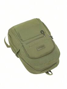 Ransel Buku dengan Penutup, Tahan Air, Portabel untuk Perjalanan, Liburan, Kerja, Kantor, Olahraga, Gym, Aktivitas Luar Ruangan, Kasual untuk Pelajar Laki-laki dan Mahasiswa. - Hijau Tentara - View 6