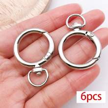 6pcs Metal Keychain Findings Star Heart Spring Rings Lobster Clasps Carabiner Clips Swivel Hooks For DIY Keychains Bag Charms Jewelry Making Supplies - Multicolor - View 16