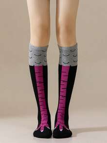 1 Pair Kids Cartoon Chicken Claw High Tube Socks, Elastic Breathable Over-The-Knee Casual Holiday Birthday Party Daily Wear, Suitable For All Seasons - Multicolor - View 23
