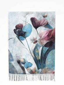 1pc New Women's Fashion Versatile Floral Series Long Shawl Scarf With Tassels - Multicolor - View 3