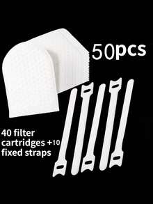50pcs (40 Filter Cartridges + 10 Straps) High Density Non-Woven Fabric Faucet Filter, Kitchen & Bathroom Universal Tap Water Filter Cartridge, Easy Installation Home Water Purification Accessory, For Filtering Rust, Sediment And Impurities - Multicolor - View 9