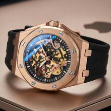 Orologio da uomo meccanico automatico di marca ONOLA, orologio sportivo impermeabile 30M, orologio da polso di lusso con quadrante cavo e luminoso - Tagli Unica - Visualizzare 5