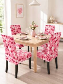 1/4/6pcs Elastic Full Coverage Milk Silk Printed Chair Covers, All-Season Universal High Back Dining Chair Covers - Multicolor - View 5