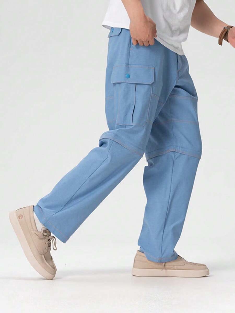 Timberland Celana Kargo Pria Model Longgar untuk Olahraga Luar Ruangan, Mendaki, dan Panjat Tebing - Biru - View 1